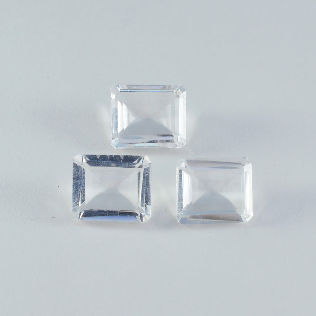 Crystal Quartz 1PC Large 8x12 MM Emerald Faceted White Genuine Semi Precious Loose Gemstones