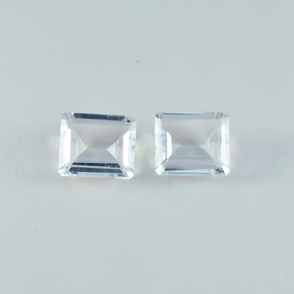 Crystal Quartz 1PC Large 9x11 MM Emerald Faceted White Natural Semi Precious Loose Gemstone