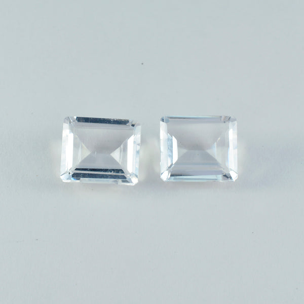 Crystal Quartz 1PC Large 9x11 MM Emerald Faceted White Natural Semi Precious Loose Gemstone