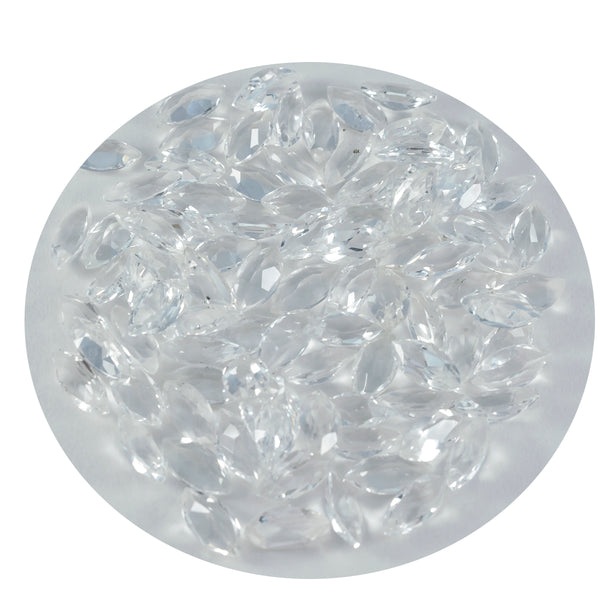 Crystal Quartz 1PC Tiny 3x6 MM Marquise Faceted White Sparkling Semi Precious Loose Gemstone