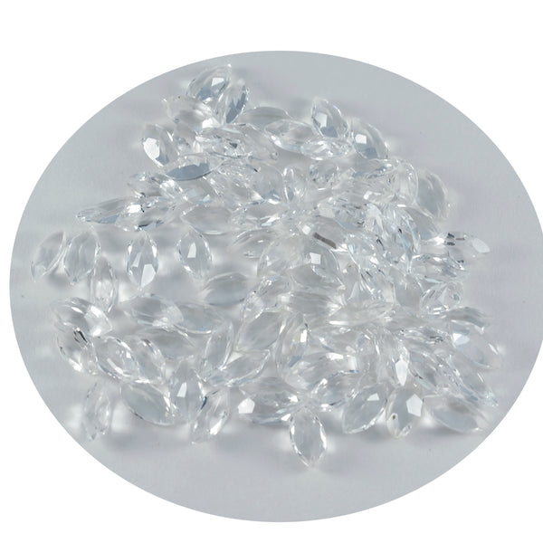 Crystal Quartz 1PC Tiny 4x8 MM Marquise Faceted White Polished Semi Precious Loose Gemstones