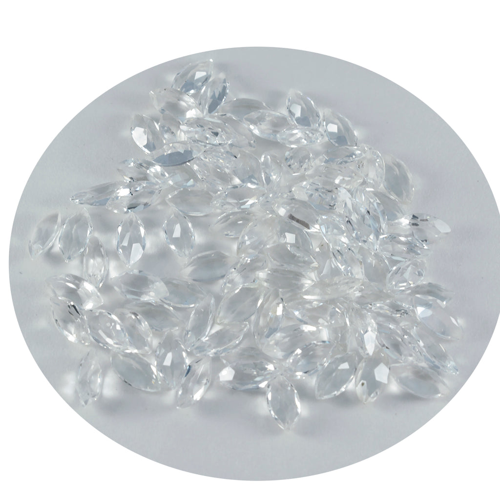 Crystal Quartz 1PC Small 5x10 MM Marquise Faceted White Splendid Semi Precious Gems