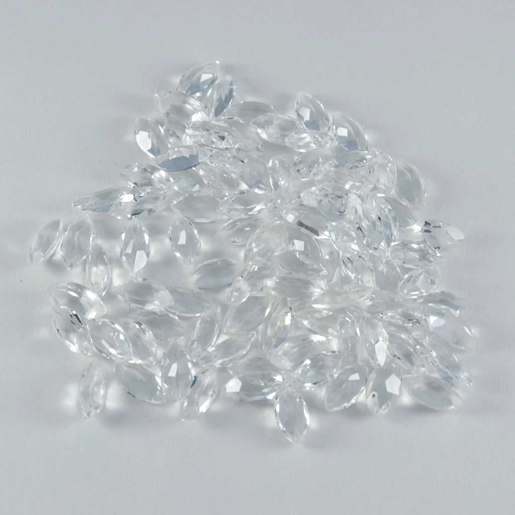 Crystal Quartz 1PC Small 5x10 MM Marquise Faceted White Splendid Semi Precious Gems