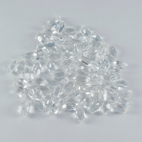 Crystal Quartz 1PC Small 5x10 MM Marquise Faceted White Splendid Semi Precious Gems