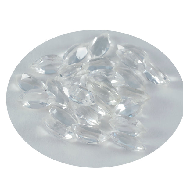 Crystal Quartz 1PC Small 6x12 MM Marquise Faceted White Luster Semi Precious Loose Gems