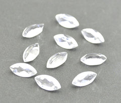 Crystal Quartz 10PC Tiny 2x4 MM Marquise Faceted White Fiery Semi Precious Gems