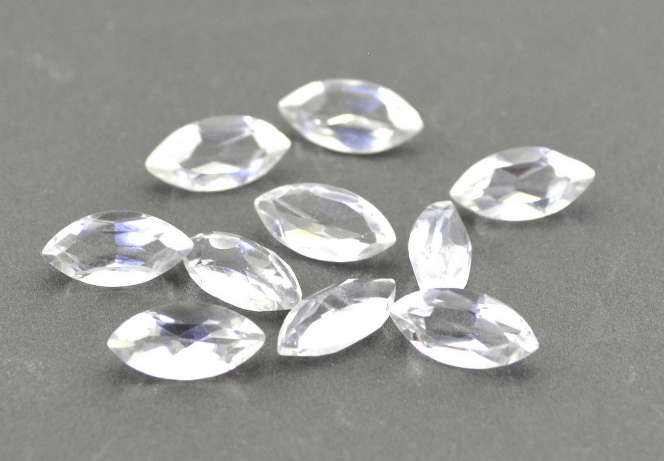 Crystal Quartz 1PC Small 5x10 MM Marquise Faceted White Splendid Semi Precious Gems