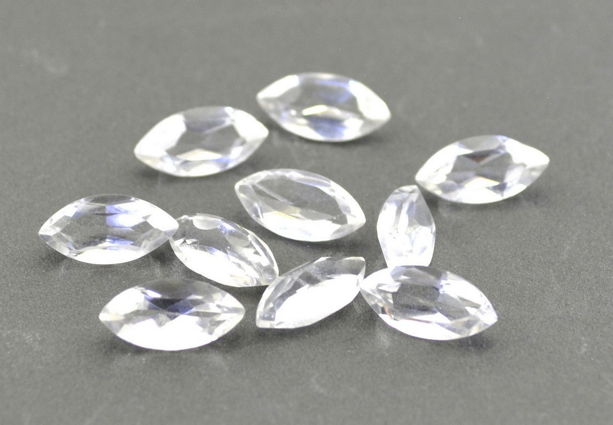Crystal Quartz 1PC Small 5x10 MM Marquise Faceted White Splendid Semi Precious Gems