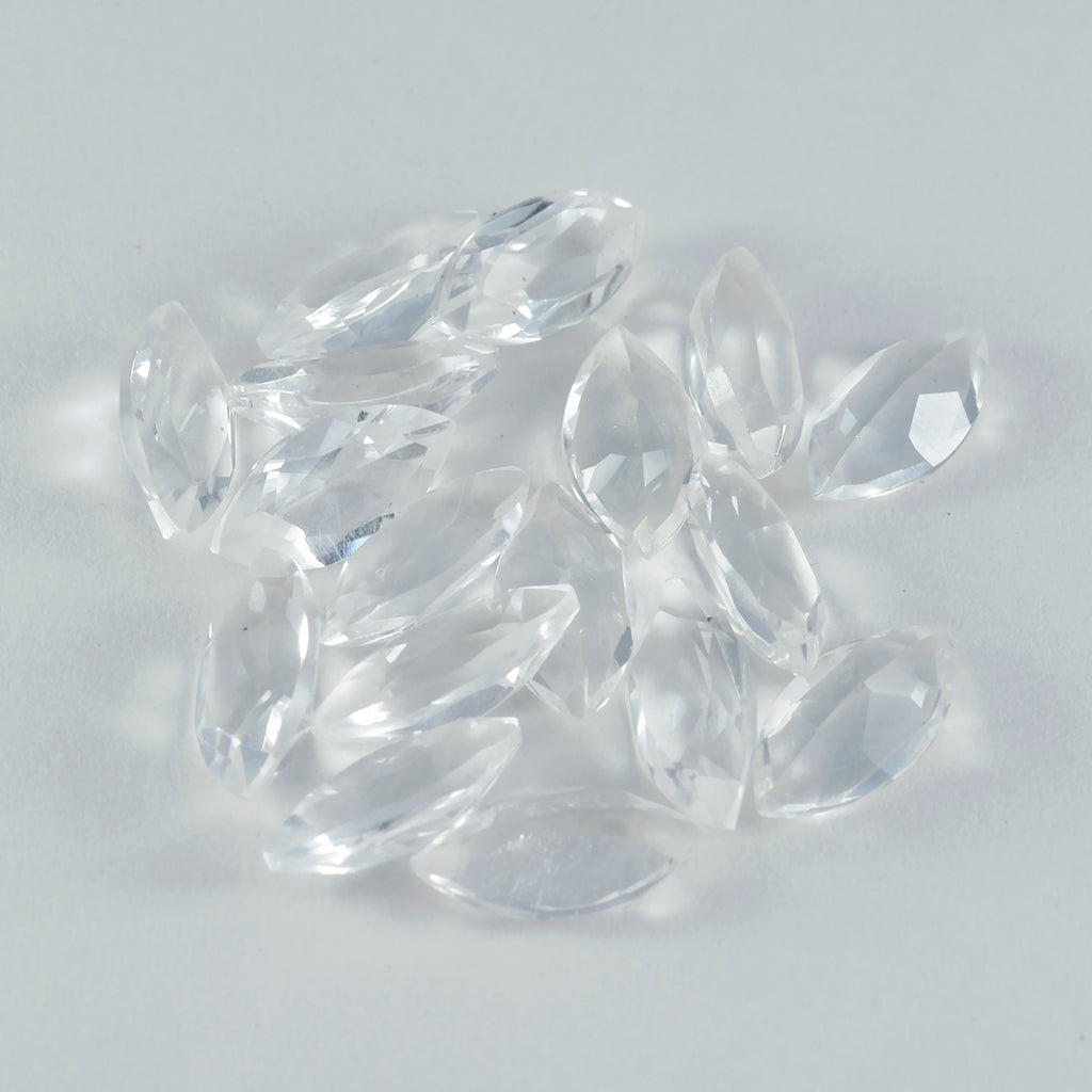 Crystal Quartz 1PC Medium 7x14 MM Marquise Faceted White Lustrous Semi Precious Loose Gemstone