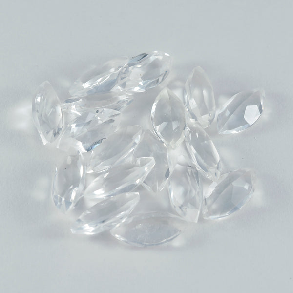 Crystal Quartz 1PC Medium 7x14 MM Marquise Faceted White Lustrous Semi Precious Loose Gemstone