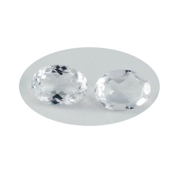Crystal Quartz 1PC Large 10x12 MM Oval Faceted White Lustrous Semi Precious Gems