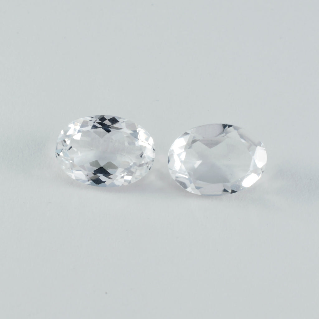 Crystal Quartz 1PC Large 10x12 MM Oval Faceted White Lustrous Semi Precious Gems