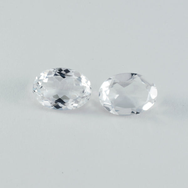 Crystal Quartz 1PC Large 10x12 MM Oval Faceted White Lustrous Semi Precious Gems