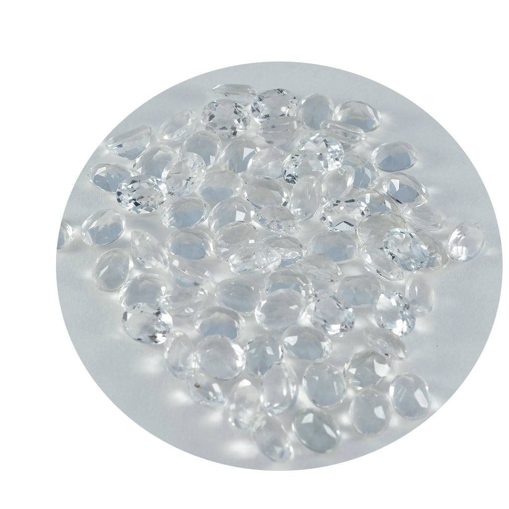 Crystal Quartz 10PC Tiny 3x5 MM Oval Faceted White Natural Semi Precious Loose Gemstone