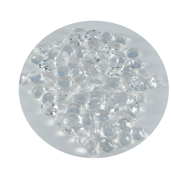 Crystal Quartz 10PC Tiny 3x5 MM Oval Faceted White Natural Semi Precious Loose Gemstone