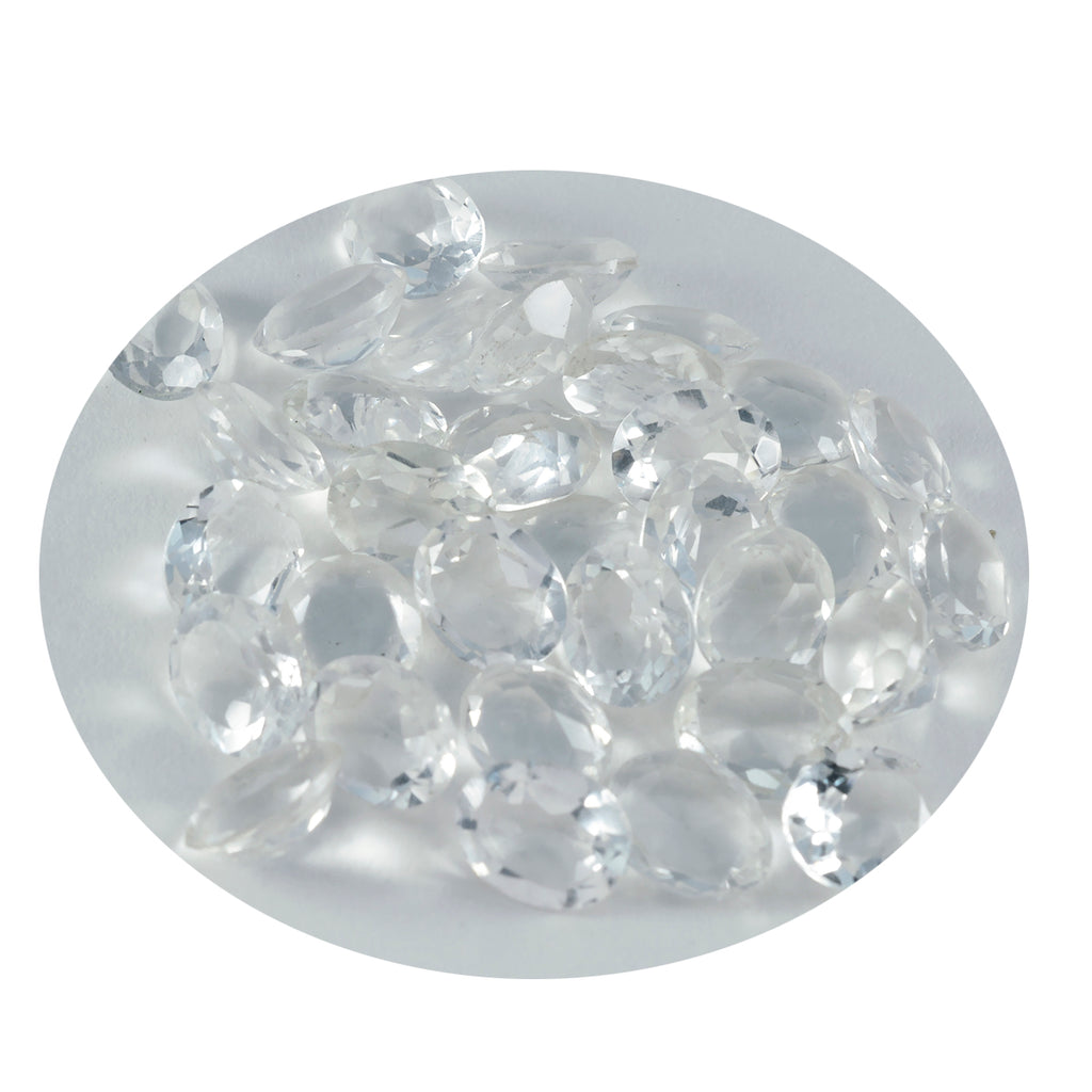 Crystal Quartz 10PC Tiny 4x6 MM Oval Faceted White Genuine Semi Precious Loose Gemstones
