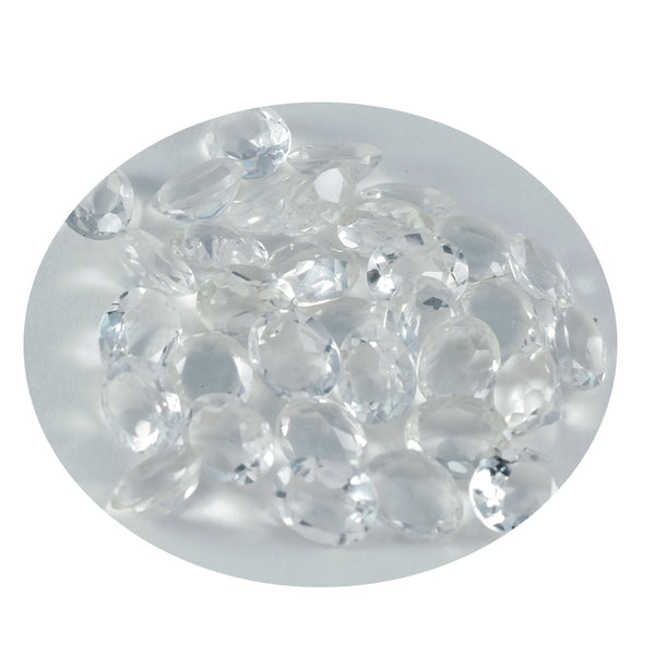 Crystal Quartz 10PC Tiny 4x6 MM Oval Faceted White Genuine Semi Precious Loose Gemstones