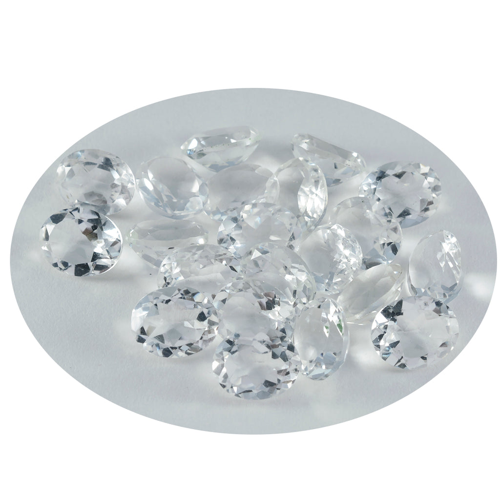 Crystal Quartz 1PC Small 6x8 MM Oval Faceted White Pure Semi Precious Loose Gems