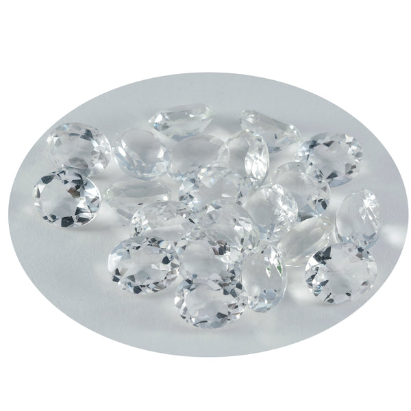Crystal Quartz 1PC Small 6x8 MM Oval Faceted White Pure Semi Precious Loose Gems