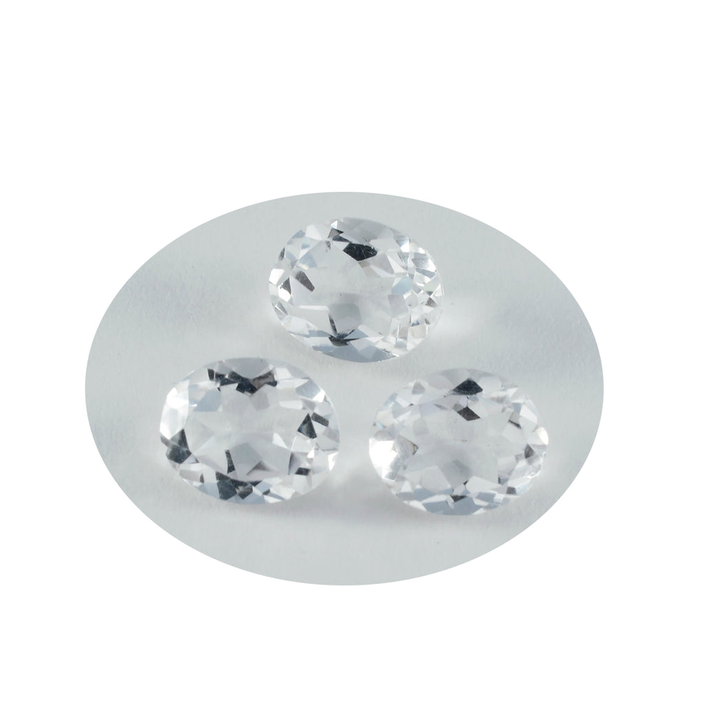 Crystal Quartz 1PC Medium 8x10 MM Oval Faceted White Polished Semi Precious Loose Gems