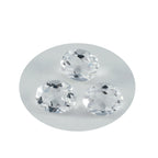 Crystal Quartz 1PC Medium 8x10 MM Oval Faceted White Polished Semi Precious Loose Gems