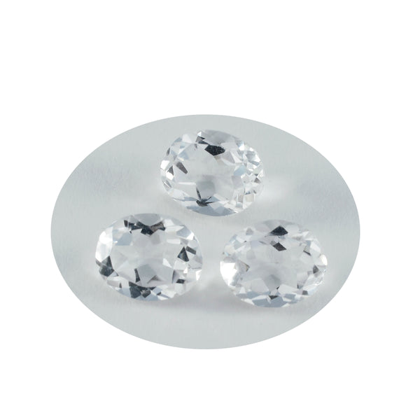 Crystal Quartz 1PC Medium 8x10 MM Oval Faceted White Polished Semi Precious Loose Gems