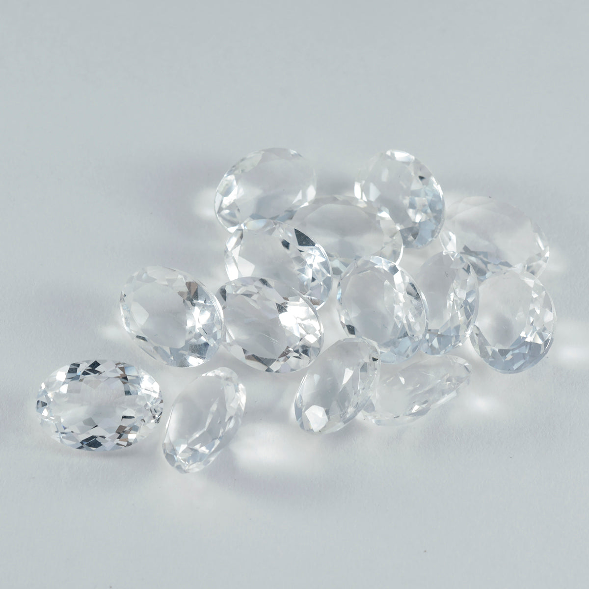 Crystal Quartz 1PC Chunky 12x16 MM Oval Faceted White Fine Semi Precious Loose Gemstone Image secondaire du produit