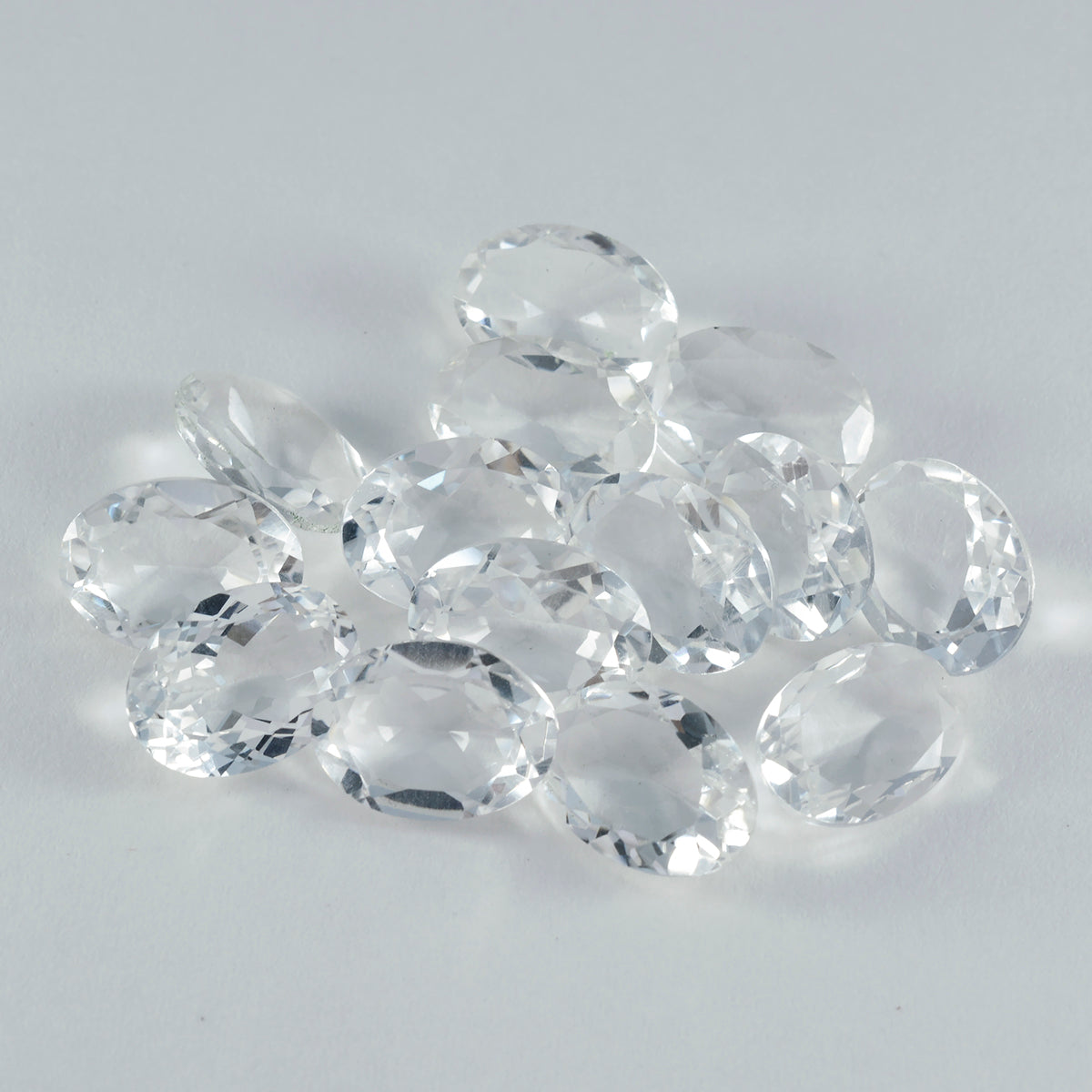 Crystal Quartz 1PC Chunky 12x16 MM Oval Faceted White Fine Semi Precious Loose Gemstone