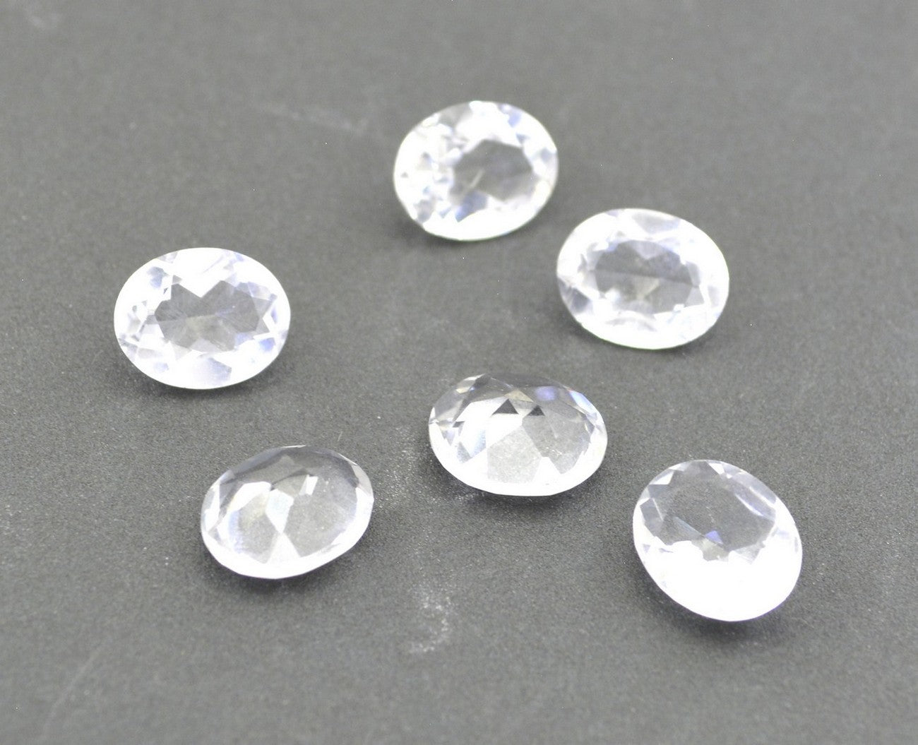 Crystal Quartz 1PC Large 10x12 MM Oval Faceted White Lustrous Semi Precious Gems