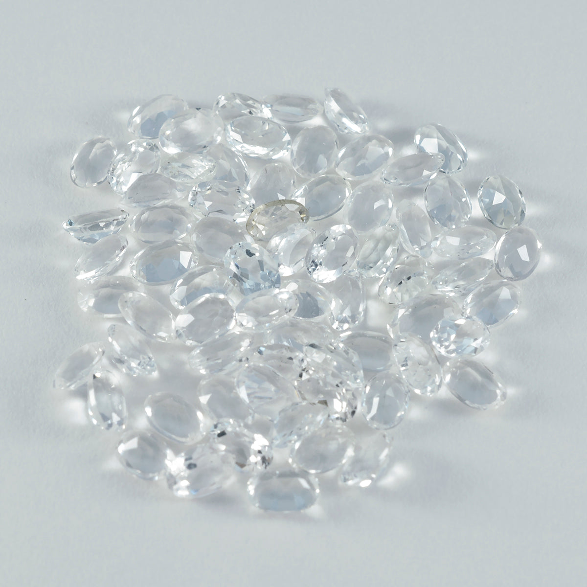 Crystal Quartz 10PC Tiny 3x5 MM Oval Faceted White Natural Semi Precious Loose Gemstone Hoofdafbeelding