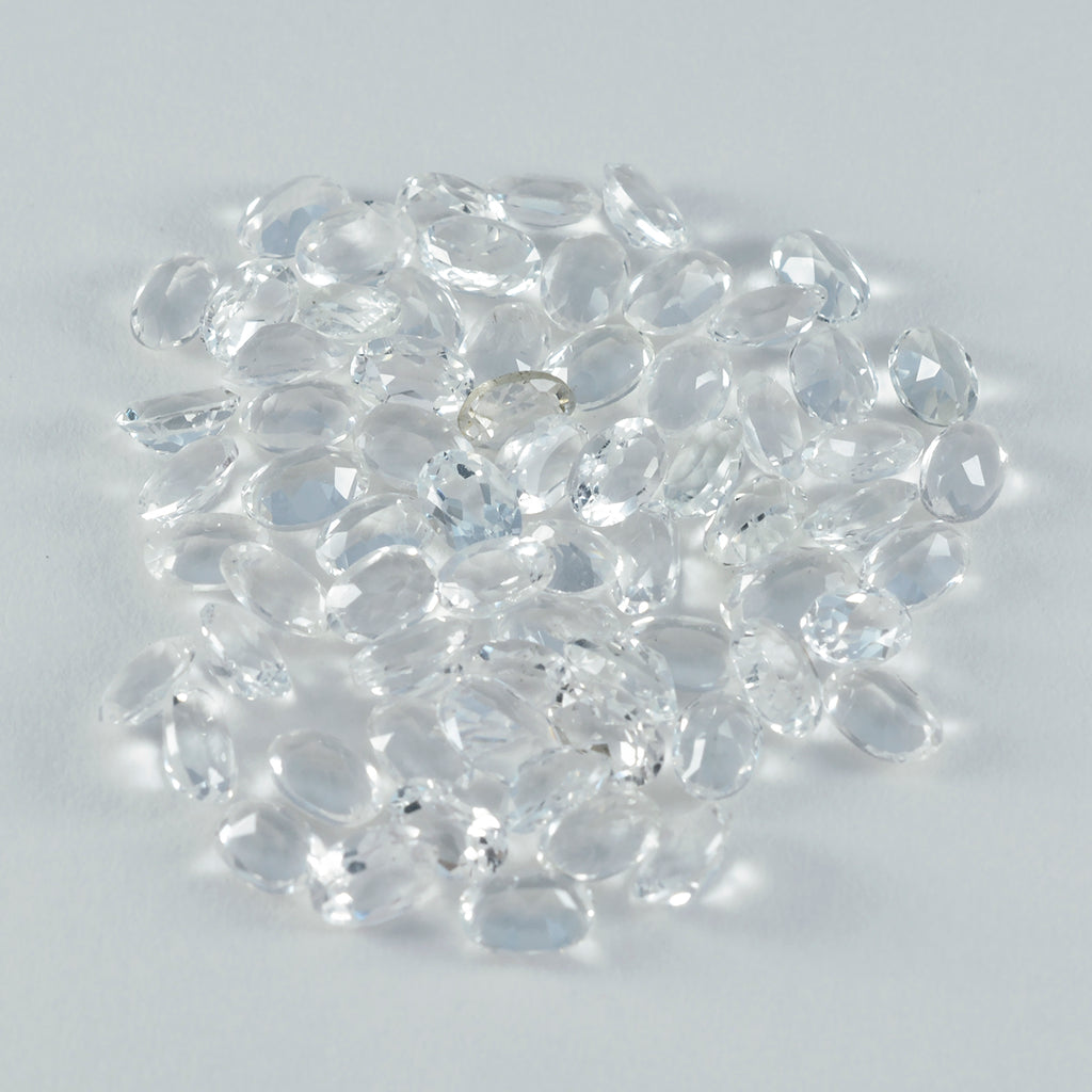 Crystal Quartz 10PC Tiny 3x5 MM Oval Faceted White Natural Semi Precious Loose Gemstone
