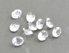 Crystal Quartz 1PC Small 6x9 MM Oval Faceted White Fiery Semi Precious Loose Gemstone