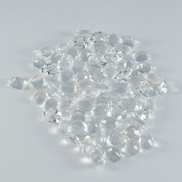 Crystal Quartz 10PC Tiny 4x6 MM Oval Faceted White Genuine Semi Precious Loose Gemstones