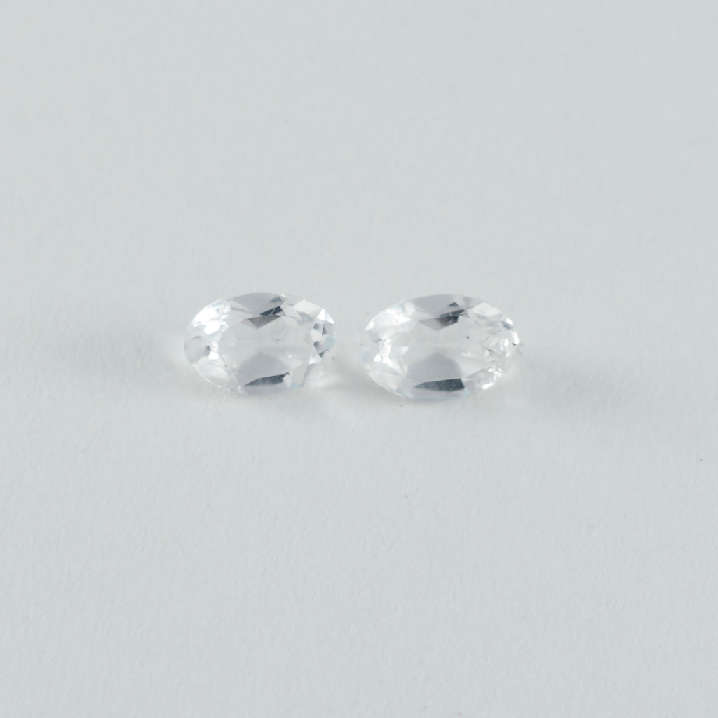 Crystal Quartz 1PC Tiny 5x7 MM Oval Faceted White Superior Semi Precious Gems