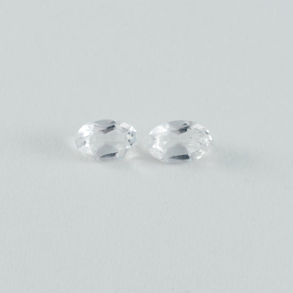 Crystal Quartz 1PC Tiny 5x7 MM Oval Faceted White Superior Semi Precious Gems