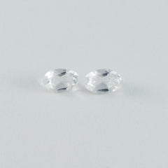 Crystal Quartz 1PC Tiny 5x7 MM Oval Faceted White Superior Semi Precious Gems