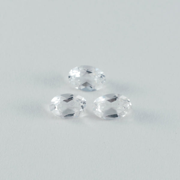 Crystal Quartz 1PC Tiny 5x7 MM Oval Faceted White Superior Semi Precious Gems