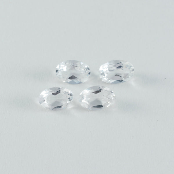 Crystal Quartz 1PC Tiny 5x7 MM Oval Faceted White Superior Semi Precious Gems
