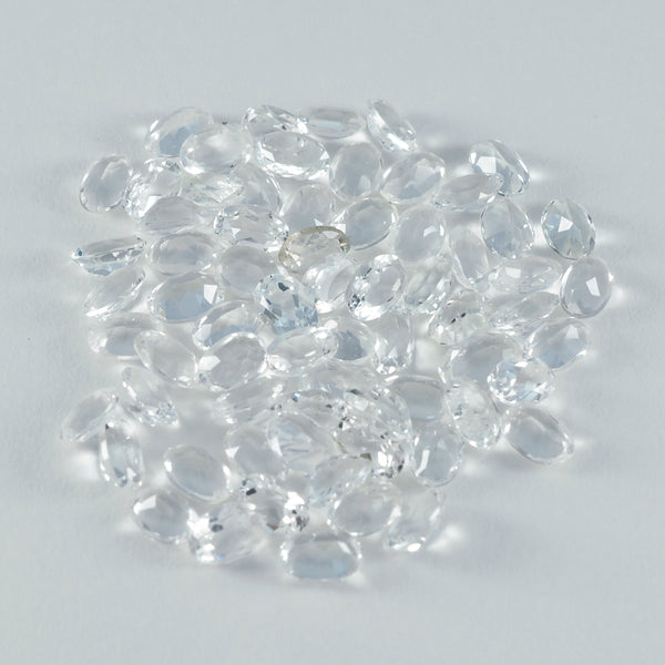 Crystal Quartz 1PC Small 6x8 MM Oval Faceted White Pure Semi Precious Loose Gems