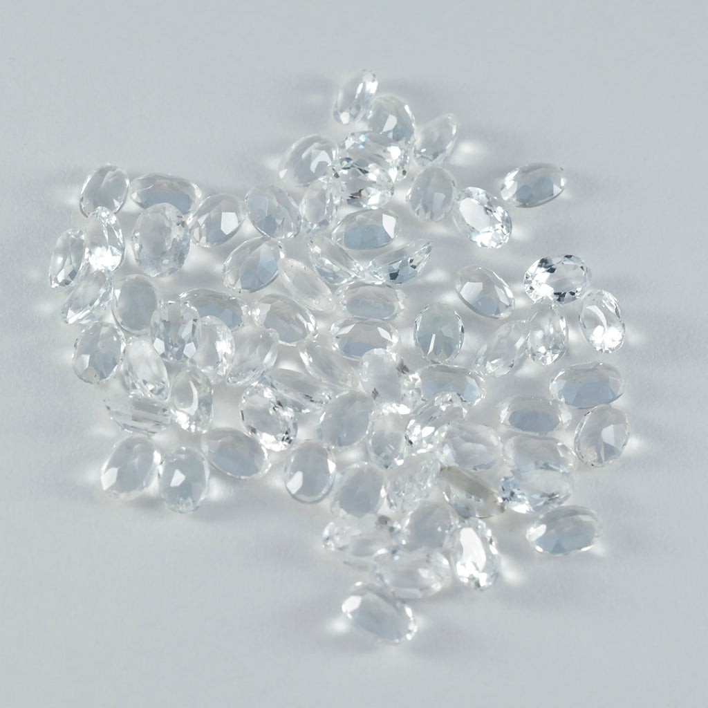 Crystal Quartz 1PC Small 6x8 MM Oval Faceted White Pure Semi Precious Loose Gems