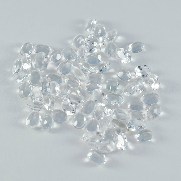 Crystal Quartz 1PC Small 6x8 MM Oval Faceted White Pure Semi Precious Loose Gems