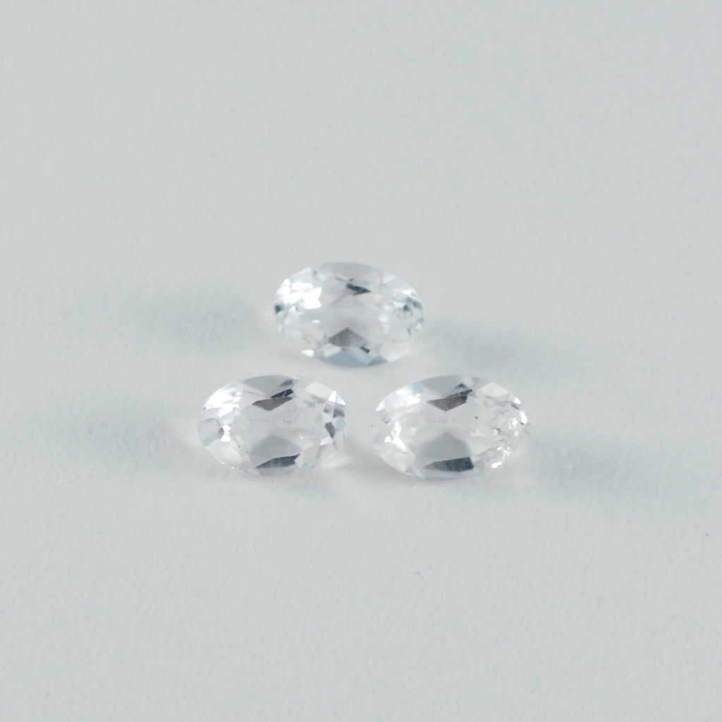Crystal Quartz 1PC Small 6x8 MM Oval Faceted White Pure Semi Precious Loose Gems