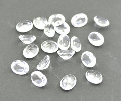 Crystal Quartz 1PC Small 6x9 MM Oval Faceted White Fiery Semi Precious Loose Gemstone