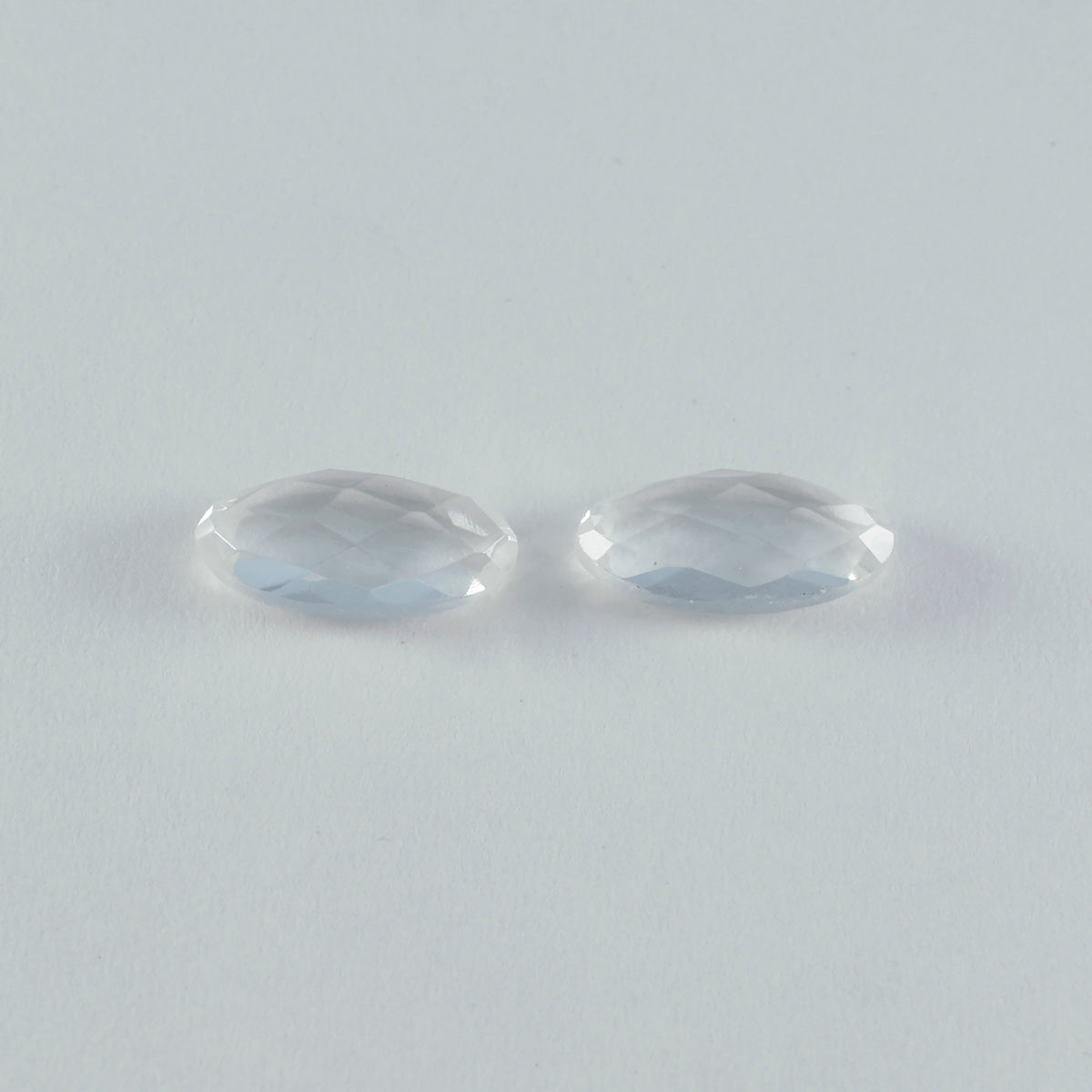 Crystal Quartz 1PC Medium 7x10 MM Oval Faceted White Sparkling Semi Precious Gems
