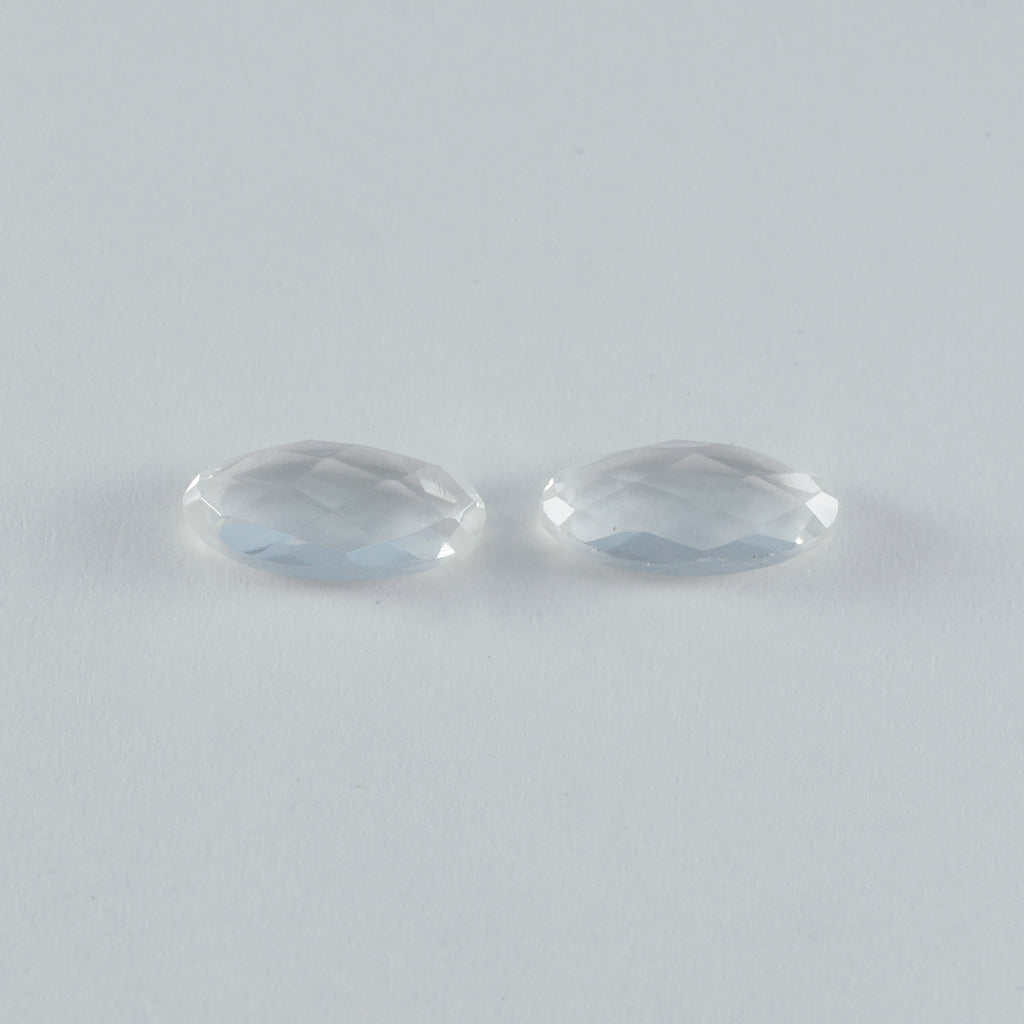 Crystal Quartz 1PC Medium 7x10 MM Oval Faceted White Sparkling Semi Precious Gems