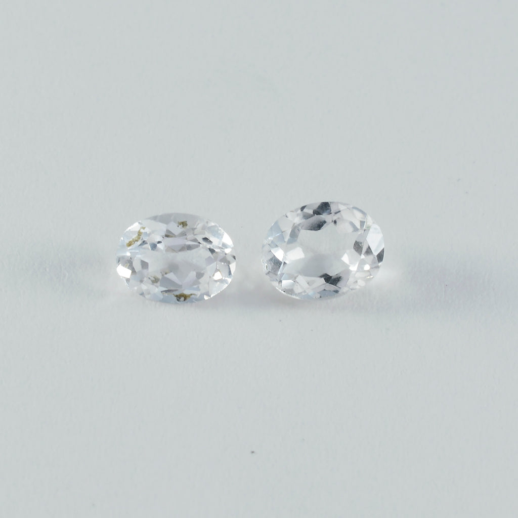Crystal Quartz 1PC Medium 7x10 MM Oval Faceted White Sparkling Semi Precious Gems