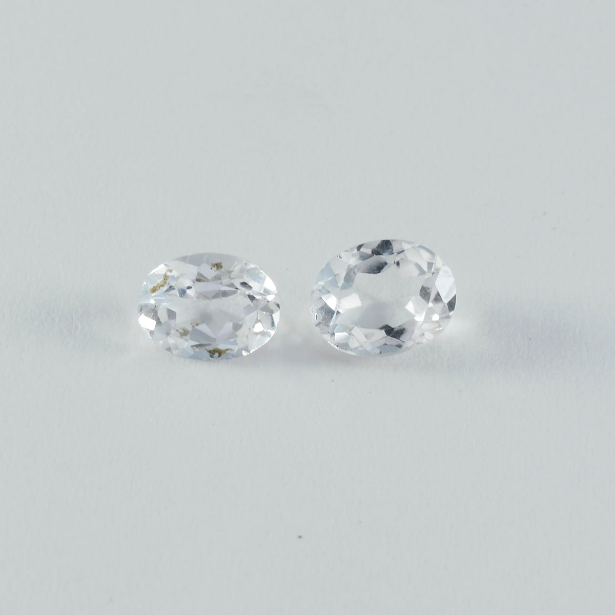 Crystal Quartz 1PC Medium 7x10 MM Oval Faceted White Sparkling Semi Precious Gems