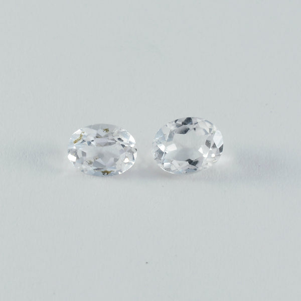 Crystal Quartz 1PC Medium 7x10 MM Oval Faceted White Sparkling Semi Precious Gems