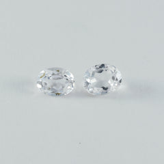 Crystal Quartz 1PC Medium 7x10 MM Oval Faceted White Sparkling Semi Precious Gems