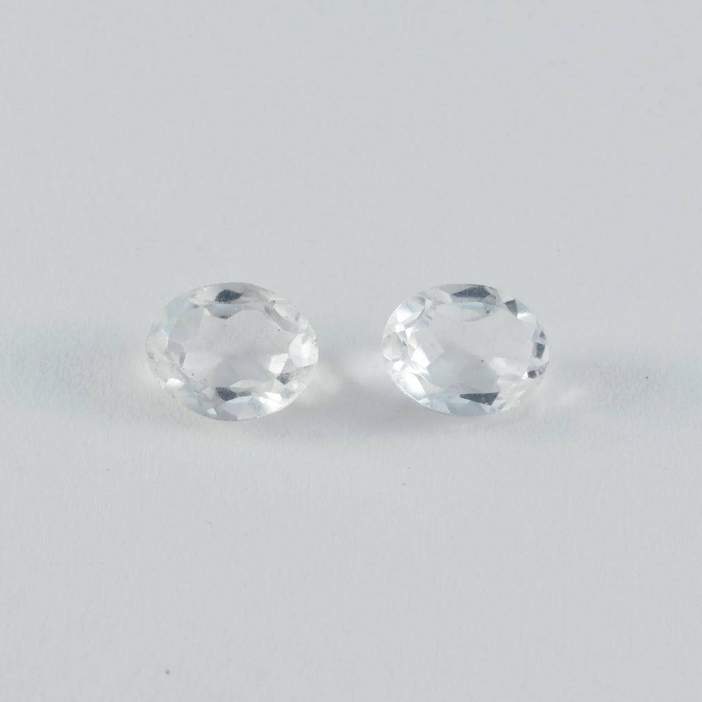 Crystal Quartz 1PC Large 8x12 MM Oval Faceted White Luster Semi Precious Loose Gemstones